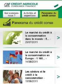 Crédit Agricole Consumer Finance sur mobile. Publié le 08/09/11